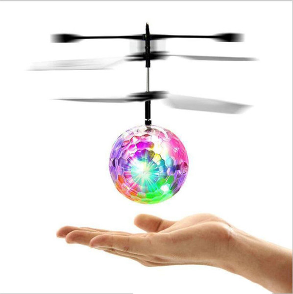 Flying Induction LED Noctilucent Ball LED Ball Helicopter Ball Quadcopter Drone Sensor Suspension Aircraft for Kids Xmas Gift