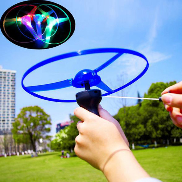 Flash Pull the flying saucer luminous UFO child's toy Led Toys frisbee toys Led flying toys free shpping