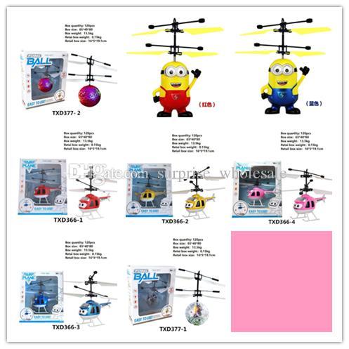 10models RC Drone Flying copter Ball Aircraft Helicopter Led Flashing Light Up Toys Induction Electric Toy sensor Kids Children Christmas BB