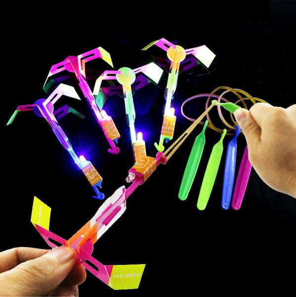 Hot sale luminescence small Flying arrow LED Flying toy Children's luminous toy Dragonfly ejection toy IA966