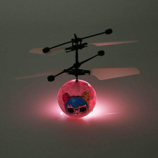 3 colour RC Drone Flying copter Ball Aircraft Helicopter Led Flashing Light Up Toys Induction Electric Toy sensor Kids Children Christmas