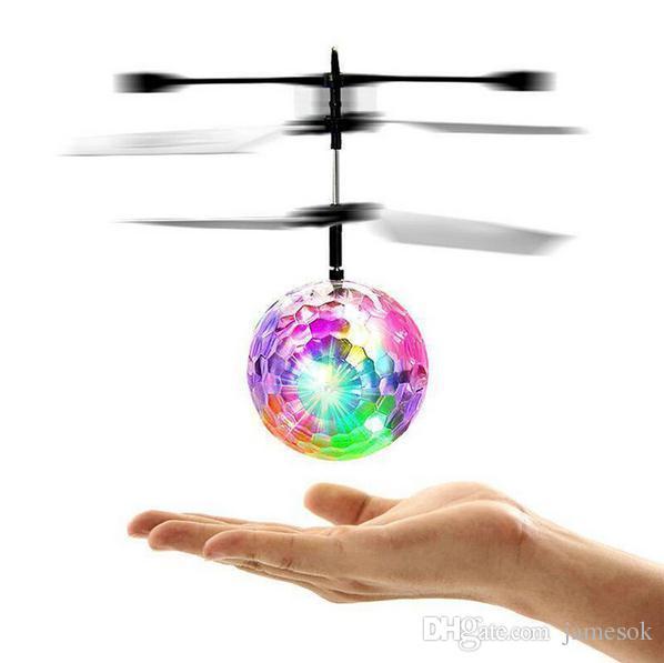 Flying RC Ball Aircraft Helicopter Led Flashing Light Up Toy Induction Toy Electric Toy Drone For Kids Children c044