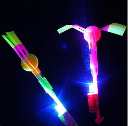 Kids Toys Luminous Slingshot Catapult Arrows Flying Fairies Flash Helicopter Flying LED Light Emitting Children's Toys DHL Free Shipping