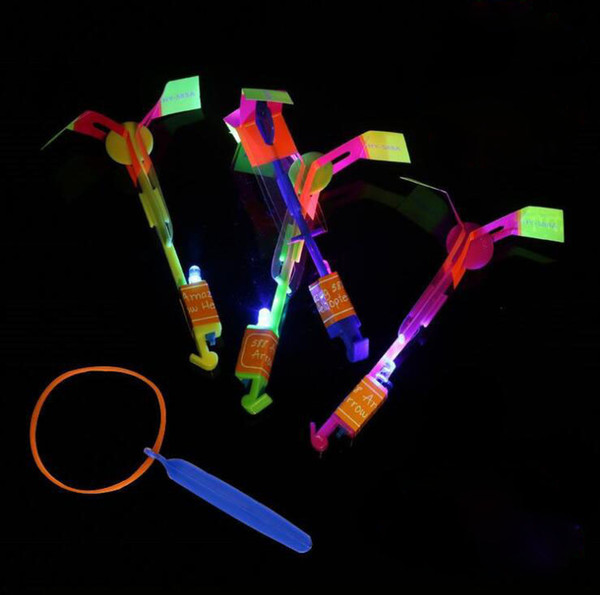 Slingshot Toy Novelty Children Toys Amazing LED Flying Arrow Helicopter for Sports Funny Slingshot birthday party supplies Kids Gift