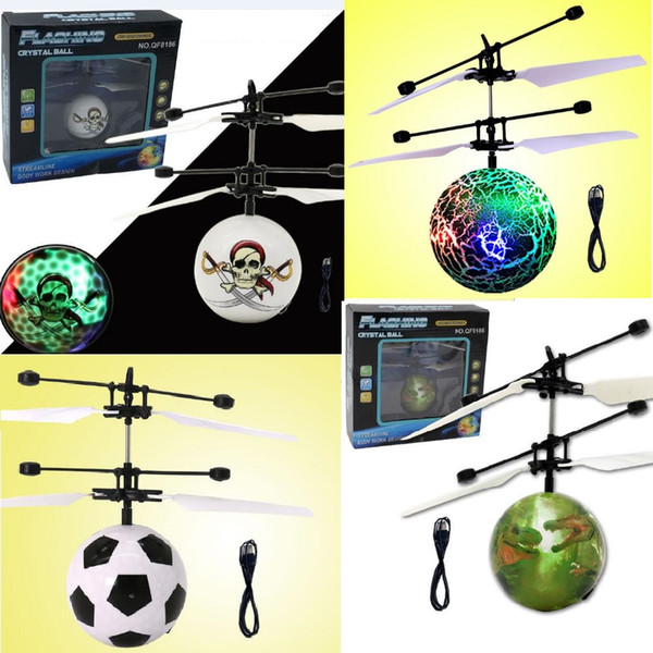 15 Styles RC Drone Flying Ball Aircraft Helicopter Led Flashing Light Up Toys Induction Electric Toy Drone For Kids Children Christmas gifts