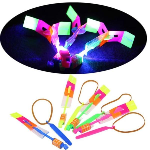 2018 LED Flier Flyer LED Flying Amazing Arrow Helicopter Flying Umbrella Kids Toys Amazing Shot Light-Up Parachute Gifts