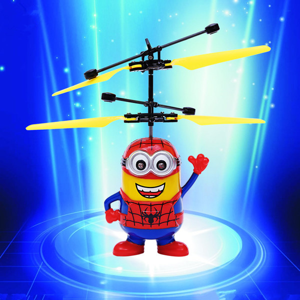 RC flying induction Minions toys Electric Aircraft Flying Toys UFO Toys with water droplets remote control with retails package box free sh