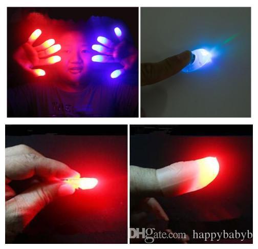 Funny Magic Light-Up Thumbs LED Light Flashing Fingers Magic Trick Props Amazing Glow Toys Children Kids Luminous Gifts