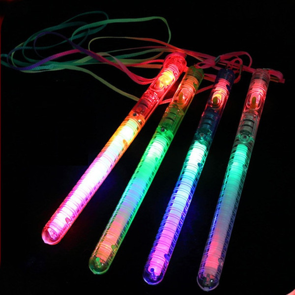 transparent Colorful fluorescent wand With a rope LED Flashing Glow Light wand Birthday Party Christmas festival supplies IA630