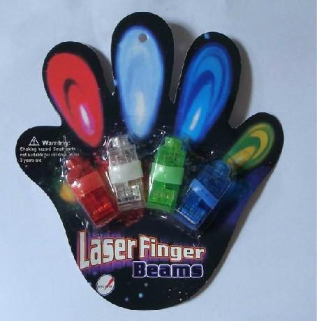 4x Color LED laser finger beams party Light-up finger ring laser lights with blister package