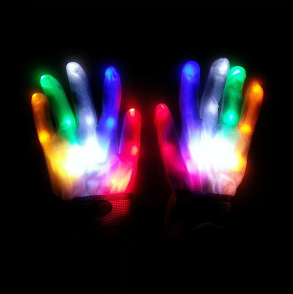 Cycling led light gloves stage performances props led Finger Lighting Gloves Halloween ghost skull gloves led rave toy party cosplay glove