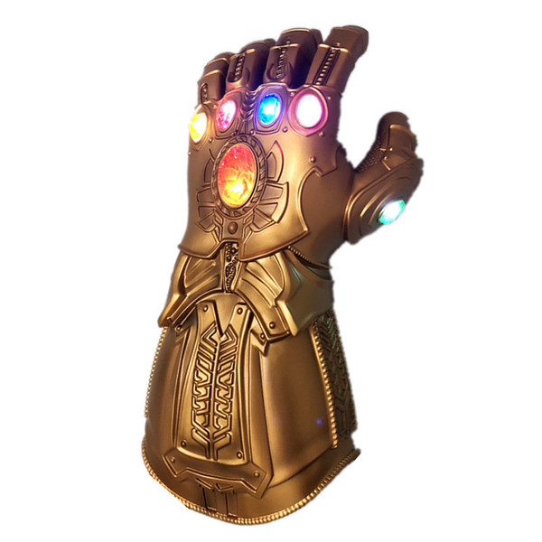 Marvel Avengers 4 Endgame Thanos Cosplay Gauntlet LED Light PVC Gloves for Boys Halloween Party Event Props Thanos Glove Adult Kids