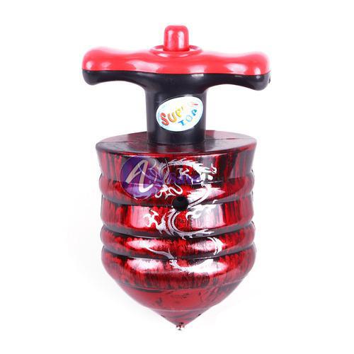 Wholesale-OP-[Save Top] Single Laser LED Music Gyro Colorful Light Plastic Peg-Top Spinning Classic Toy