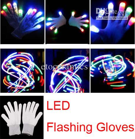 2015 new Halloween christmas hot selling LED flash gloves Dancing glow gloves Concert noctilucent gloves Flash gifts