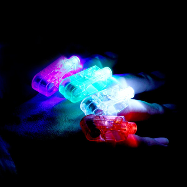 LED Finger Light Glowing Dazzle Colour Laser Emitting Finger Ring Beams Ring Torch Wedding Party Christmas Celebration