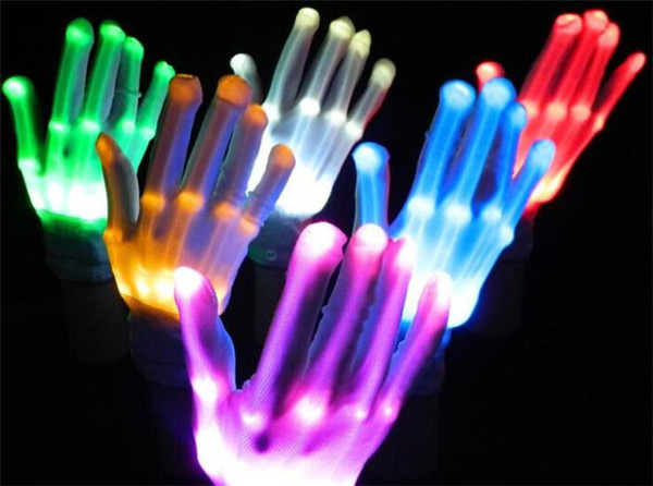 LED Gloves Flashing Cosplay Novelty Gloves Led Light Toy Flash Gloves for Sign Language Halloween Christmas Party Decoration Light D884