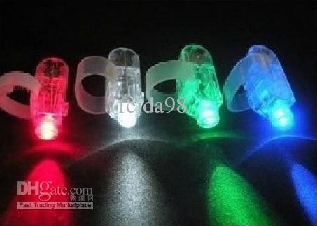 Christmas gifts LED Bright Finger Ring Lights Rave Party Glow 4x Color kids toys free shipping