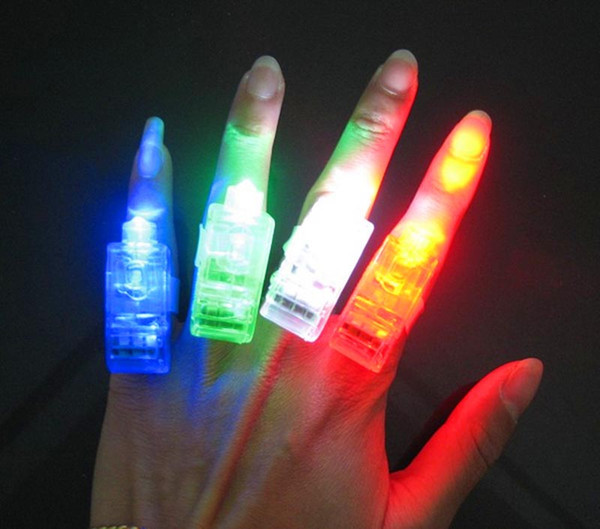 300pcs Stock LED Finger Lamp LED Finger Ring Lights Glow Laser Finger Beams LED Flashing Ring Party Flash Kid Toys 4 Colors