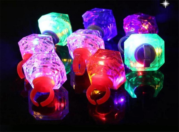 Frozen Large Diamond Ring Luminous LED Rings Emitting Products LED Flashing Light Ring Party Disco Finger Lights Halloween Christmas Festiv