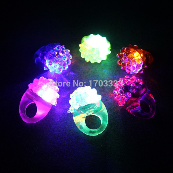 2016 Hot Selling Cool Led Light Up Flashing Bubble Ring Rave Party Blinking Soft Jelly Glow Party favor