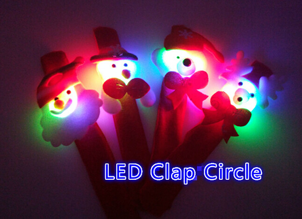 Free Ship 50pcs LED Christmas Clap Circle Led Bracelet Wristband Gift