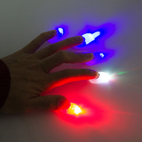 LED Light Dancing Finger Magic Trick Props Kids Amazing Glow Thumb Light Street Magic for Magicians Beginner