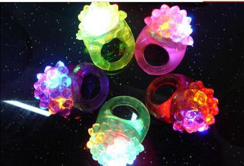 2014 Hot Selling Cool Led Light Up Flashing Bubble Ring Rave Party Blinking Soft Jelly Glow Party favor Strawberry flash fluorescent ring