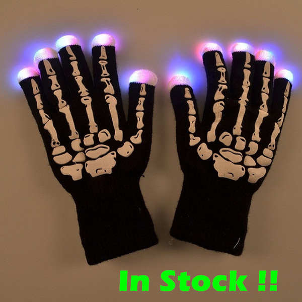 Novelty LED Gloves Flashing Multicolor Changing Led Optical Fiber Magic Gloves Light Gloves Finger Light Gloves