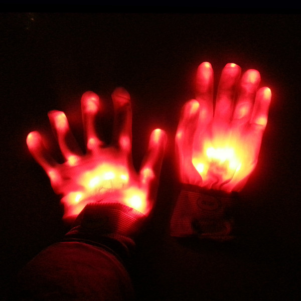 Cross-Border Special Delivery 7 Color Flash Gloves Rainbow Glow Gloves LED Gloves Fluorescent Dance Props