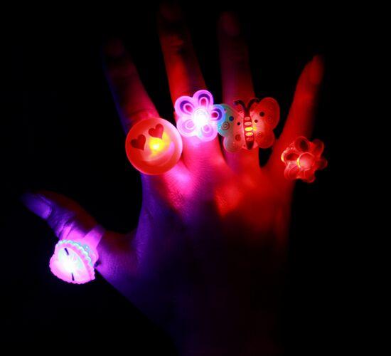 Birthday Party LED Glowing finger rings favors,Cartoon Flashing Ring Light for Kids toys/Events/Party Favors free shipping