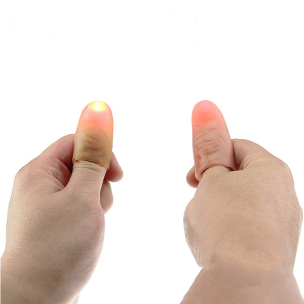 1 Pair Funny Novelty Electronic LED Light Flashing Fingers Magic Trick Props Kids Amazing Glow Toys Children Luminous Decor Gift