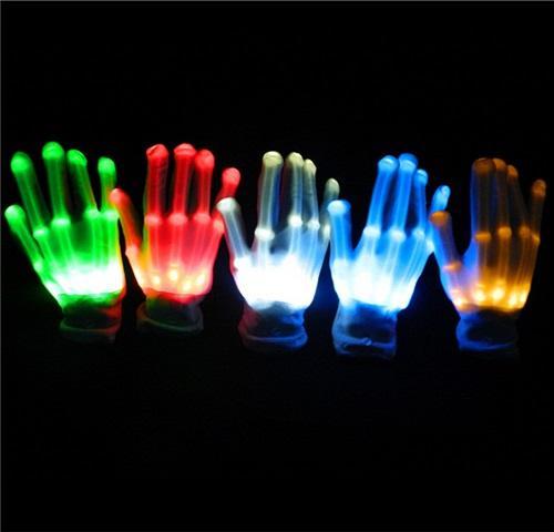 LED Toy Light Christmas Thermal Special Effects Skeleton Gloves Halloween Glow Rave Led Light Party Finger Flashing Gloves