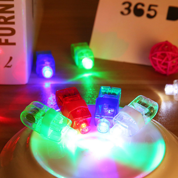 4Pcs LED Finger Lights Glowing Colorful Laser Emitting Lamps Christmas Celebration Festival Party Decor Children Toys