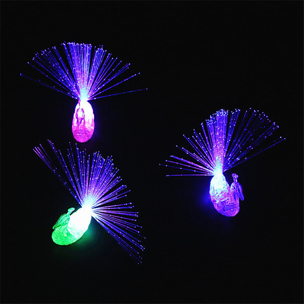 LED Fingers Toys Novelty Items Party Favors Fashion Kids Peacocks Flashing Ring Promotional Event Gifts Lighted Childrens Toy