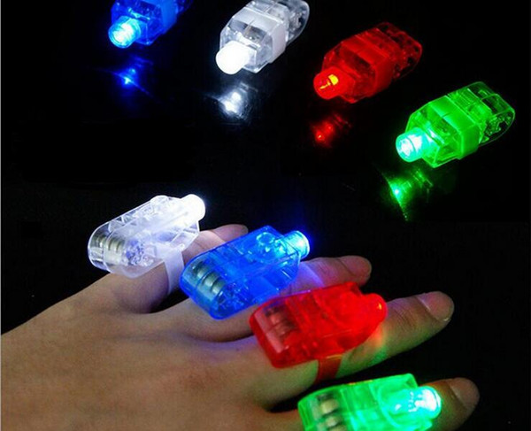 LED Finger Lights Glowing Dazzle Colour Laser Emitting Lamps Christmas Wedding Celebration Festival Party decor Flash Kid Toys