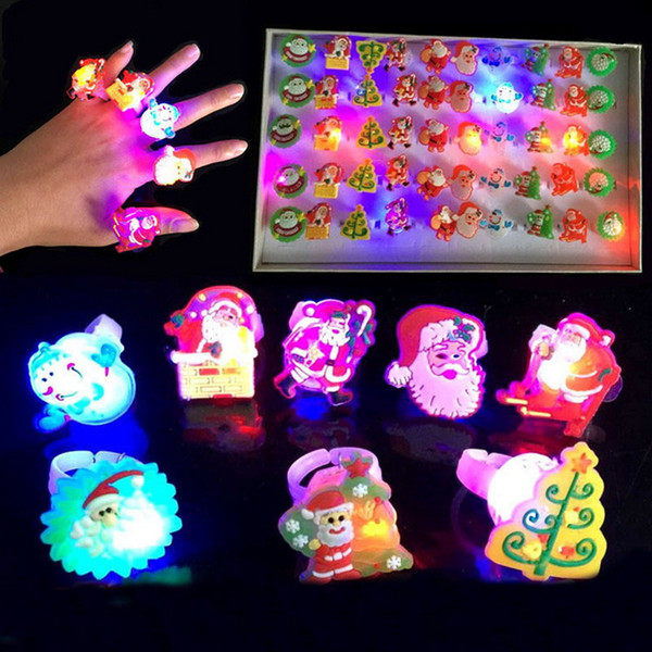 Christmas Gift LED Light Flashing Finger Ring, Elastic Rubber Ring, Event Party Supplies Glow Toys