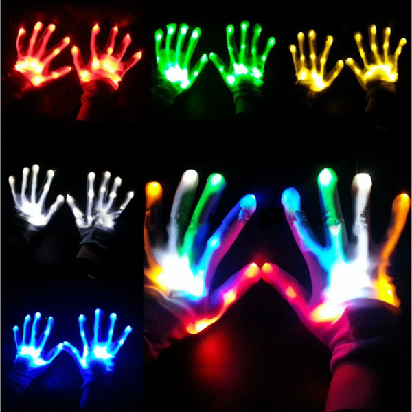 Magic Colourful Flashes Fluorescence Light LED Originality Glove Dance Party Performing Props Boys Girls Luminescence Toys