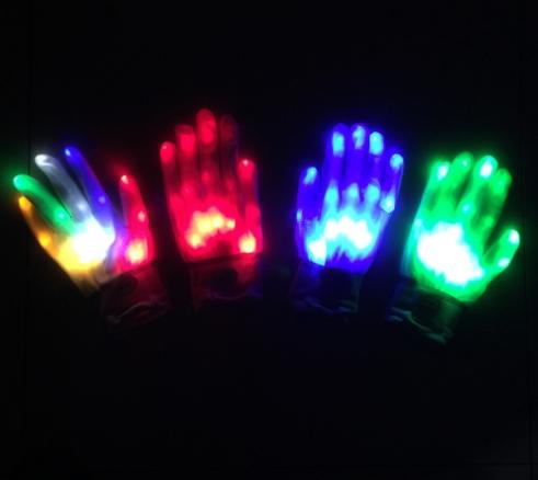 Christmas Halloween festival Colorful Flash Gloves Toys Rainbow Gloves LED Gloves Toys Fluorescent Dance Performance Props china factory