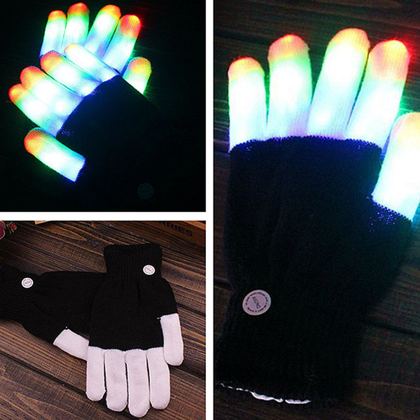 Five Fingers LED Gloves Lighting Flashing Glow Mittens Rave Light Festive Event Party Supplies Luminous Cool Gloves