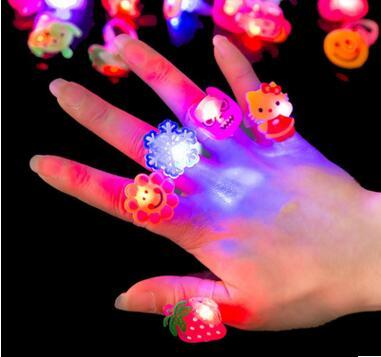 Children Luminous Ring LED flash Ring Cartoon Acrylic Kids Finger Rings Gril pattern Kids Gift ring toy jewelry Christmas Children Day