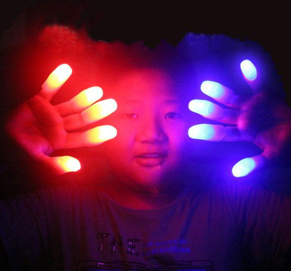 party bar toy Funny Novelty Light-Up Thumbs LED Light Flashing Fingers Magic Trick Props Amazing Glow Toys Children Kids Luminous Gifts A689