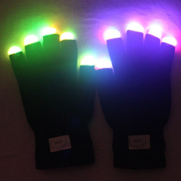 LED glow Glovesnew Halloween christmas hot selling LED flash gloves for KTV/Party Finger Flashing Glow Free Shipping