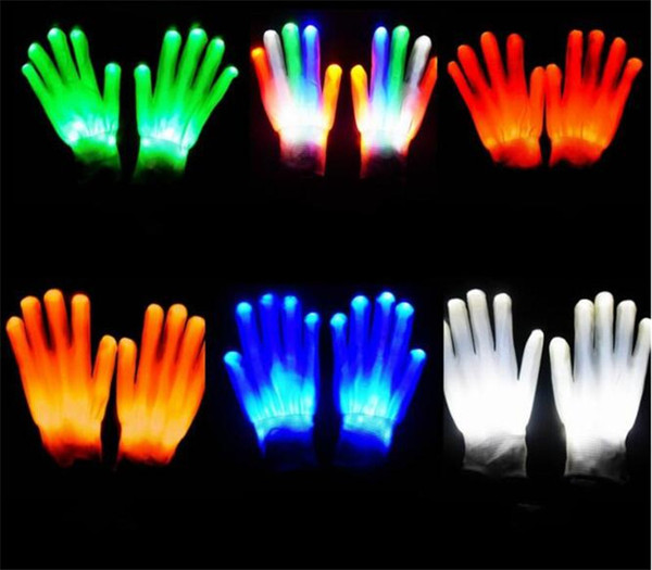 100lot LED Gloves Flashing Cosplay Novelty Gloves Led Light Toy Flash Gloves for Sign Language Halloween Christmas Party D884