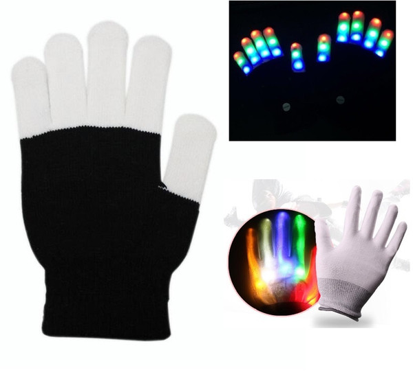 Led light gloves stage performances props led Finger Lighting up Gloves Halloween ghost skull gloves led rave toy party cosplay