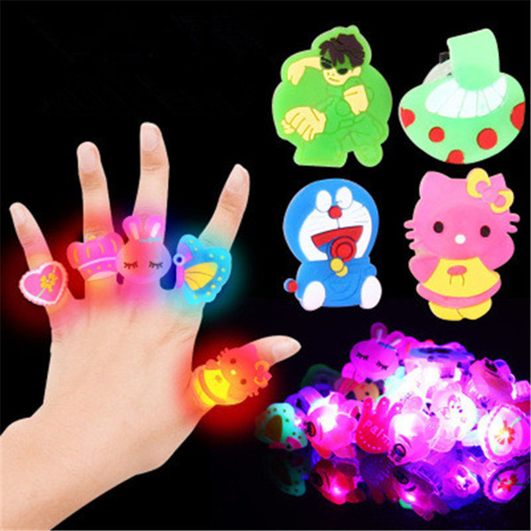 Toys Children Flash Rings LED Colorful Creative Gift Finger Emitting Light-Up Toys Interesting Trendy ABS Environmental Toys K0387