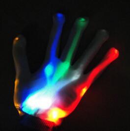 Color Changing Flashing Led Glove for KTV Party Finger Flashing Glow Flashing Fingertip Light LED Gloves Magic Gloves