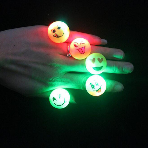 Flash of light Soft Finger ring Expression Finger lamp Cartoon Children Toys Plastic Luminescence LED Finger ring