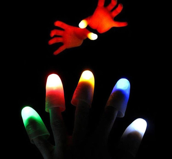 hot party bar toy Funny Novelty Light-Up Thumbs LED Light Flashing Fingers Magic Trick Props Amazing Glow Children Kids Luminous Gifts A689