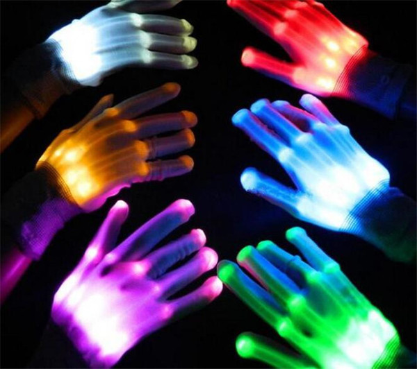 50lot LED Gloves Flashing Cosplay Novelty Gloves Led Light Toy Flash Gloves for Sign Language Halloween Christmas Party D884