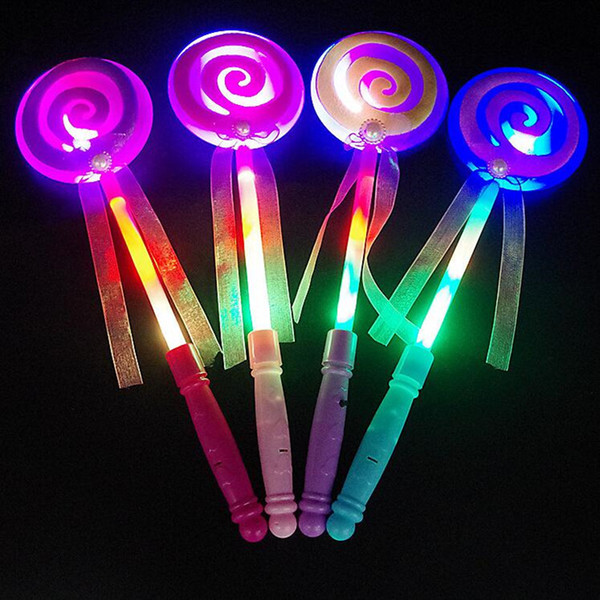 LED Light Sticks Kids Light-Up Lollipop Fairy Wand Sticks Girls Princess Flashing Glow Sticks Birthday Party Gift Toys